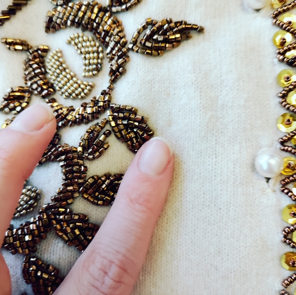 Vintage Wool Beaded Cardigan - Picture 5 of 7